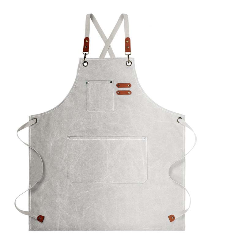 Kitchen Household Cooking Canvas Apron Oil-proof Waterproof Can Wipe Hands Men Women Adult With Tool Pockets Fashion Coffee Over