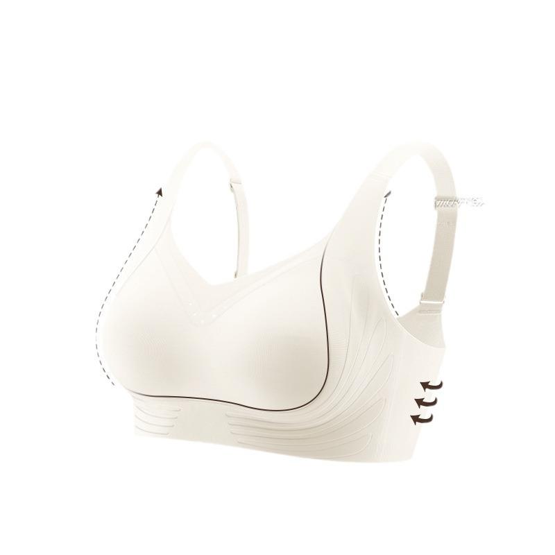 Traceless underwear women's big breasts show small summer thin full cups gather and close the breasts, anti-sagging adjustment bra cover