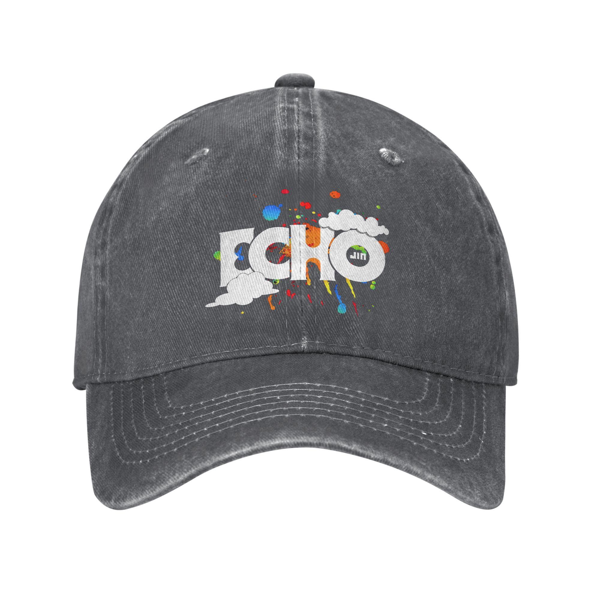 

Унисекс Echo Jin Runseokjin EP Тур концерт kpop Принтованная шляпа Классическая состаренная джинсовая бейсболка Регулируемая