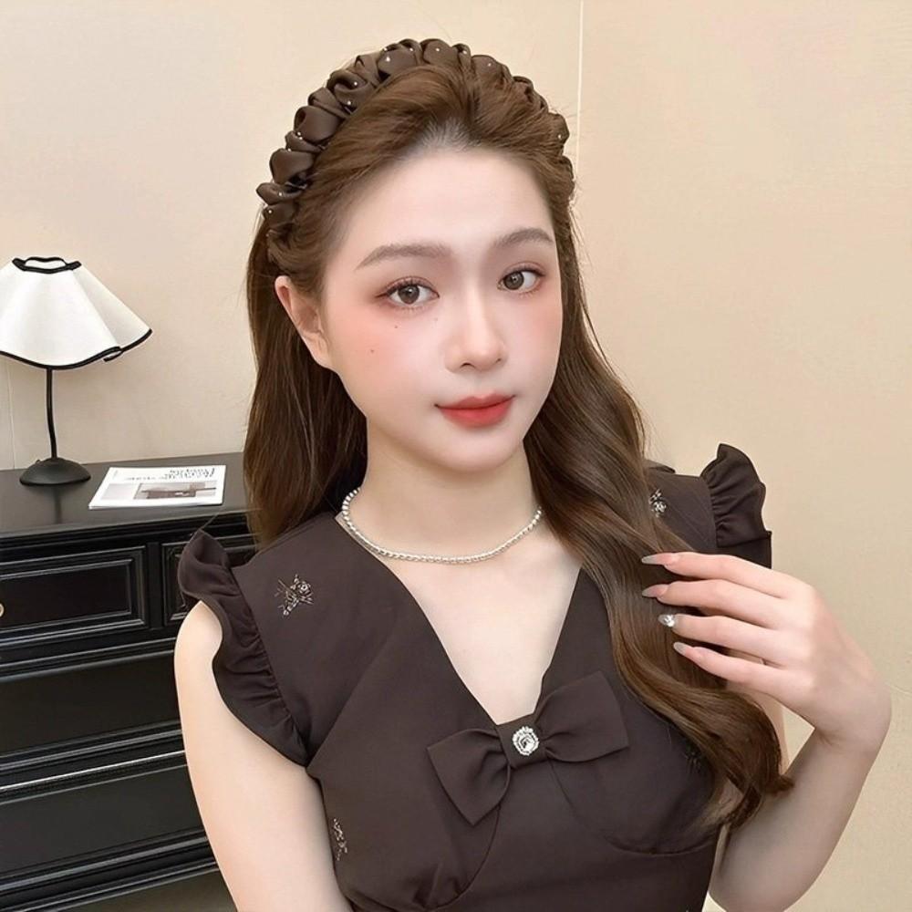 Adjustable Rhinestones Toothed Headband Comfortable Non-slip Hair Band  Fashion Accessory