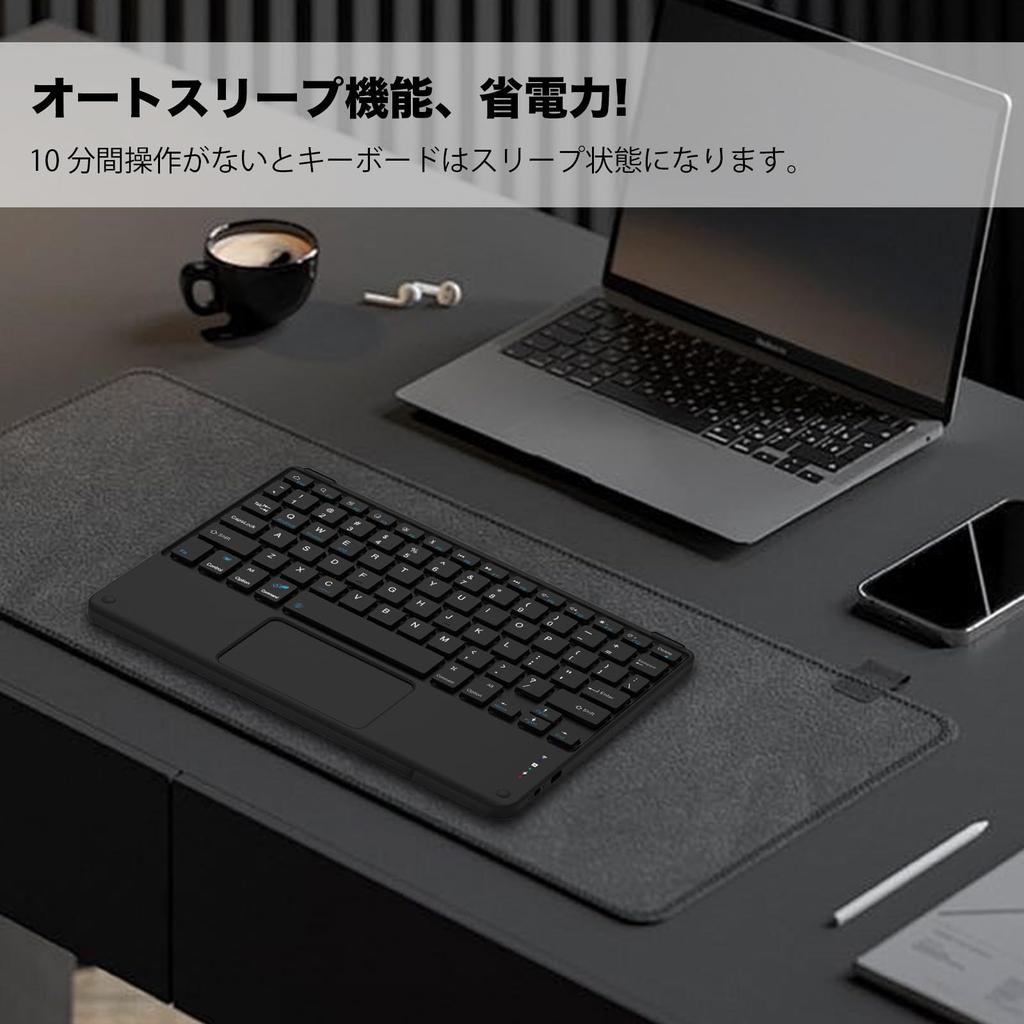 Tavoni Wireless Bluetooth Compatible with iPad with Japanese Instruction Manual Keyboard, Bluetooth, Rechargeable, Keyboard, Touchpad,