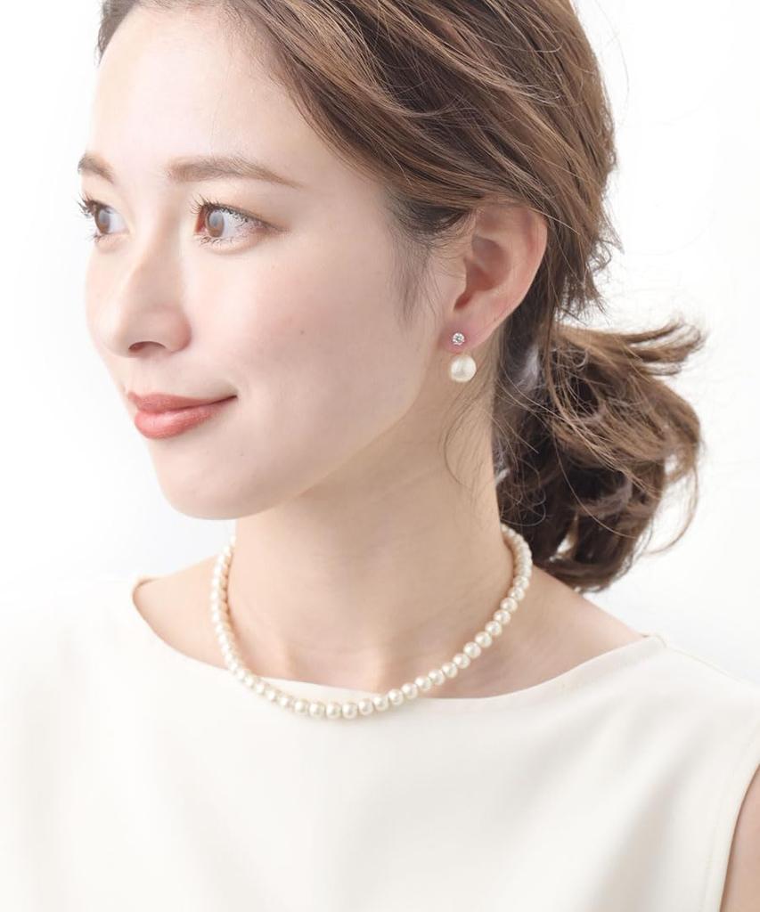 [VINGTAINE] Cotton Pearl Short Necklace 6mm Choker Short Kiska Wedding Party After-party Elegant Sophisticated C3267A