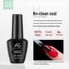 AS Nail Art Anti-Lift Gel No-Wipe Top & Base Coat Light Therapy Transparent Set - Long-Lasting Strengthening.