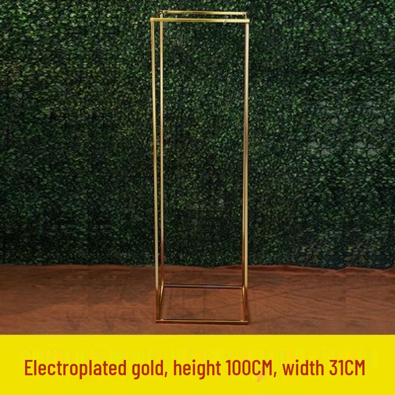 Geometric Square Frame Flower Stand for Weddings - Wrought Iron Artificial Flower Decor