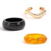 SHIXIN 3 Styles Punk Acrylic Resin Thick Wide Bangles for Women Retro Irregular Geometry Stackable Bracelet Versatile Jewelry