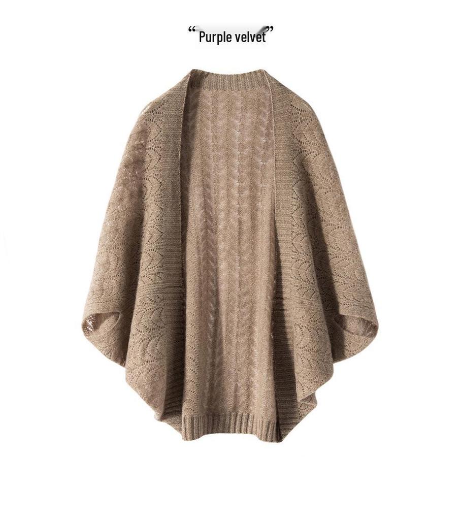 Women's Pure Cashmere Neck Protection Shawl Scarf Cape