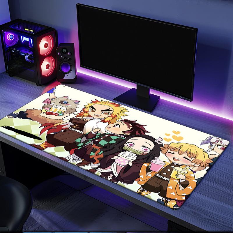 Anime Slayer Characters Mouse Pad, Rubber Base, Mouse Pad for Gamers and Office Use, Gaming Desk , Easy To Clean Mat Christmas fan gifts