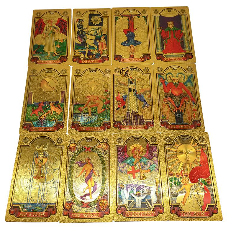 New Plastic Rider Waite Tarot Hot Stamping Gold Foil Tarot Exquisite Board Game Divination Cards For Collection