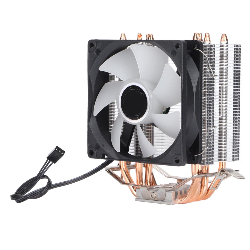 Computer Cpu Cooling Fans RGB 90mm 3pin 4 Heatpipes Noiseless Operation Plug and Play CPU FanSingle