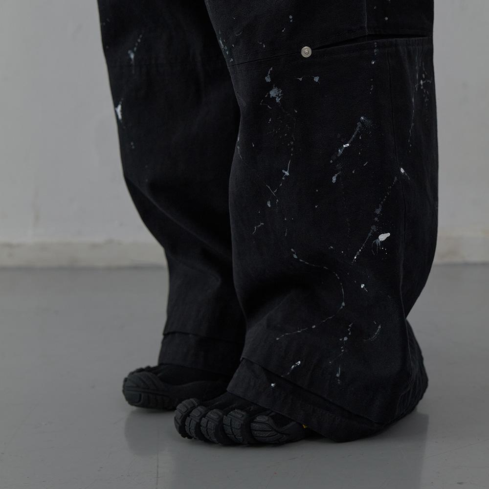 LCDC™ Paint Effect Wide-Leg Trousers (Black)