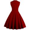 Spring and Autumn Fashion Women's Dress with A Large Swing, Retro Red Polka Dot Mid Length Skirt, Casual Sleeveless Dress