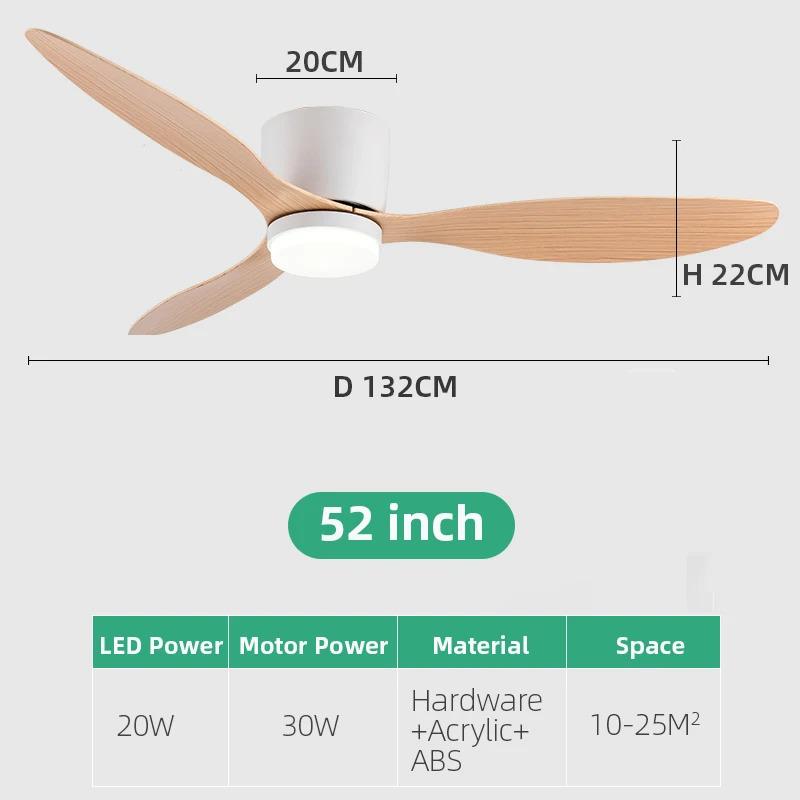 Nordic Smart Flush Mount Ceiling Fan Light for Bedroom and Dining Room