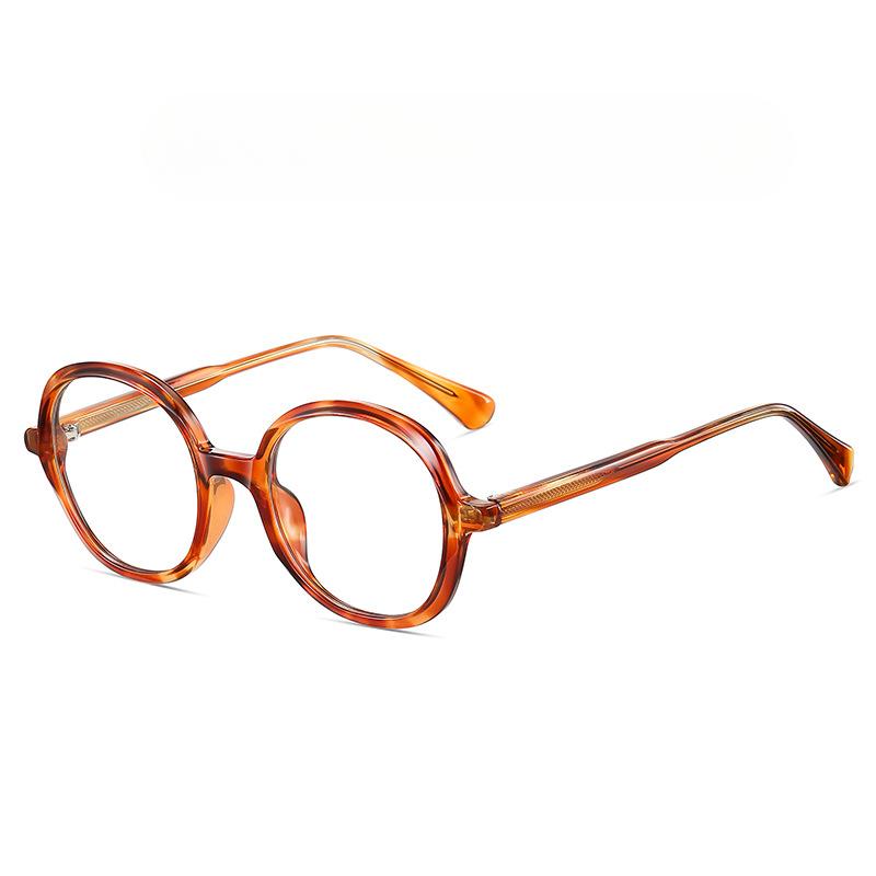 New TR90 Full-frame Glasses Frame Japanese Plate Pin Round Glasses Retro Thick Border Blue Flat Mirror