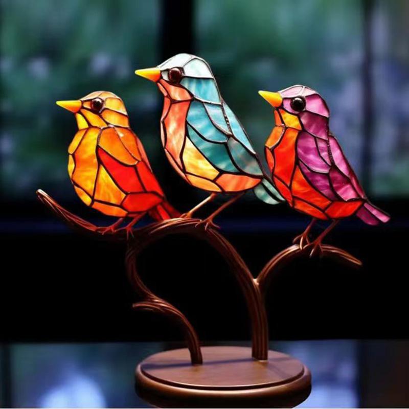 40 # Multicolor Vogels Op Een Draad Hoge Stained S