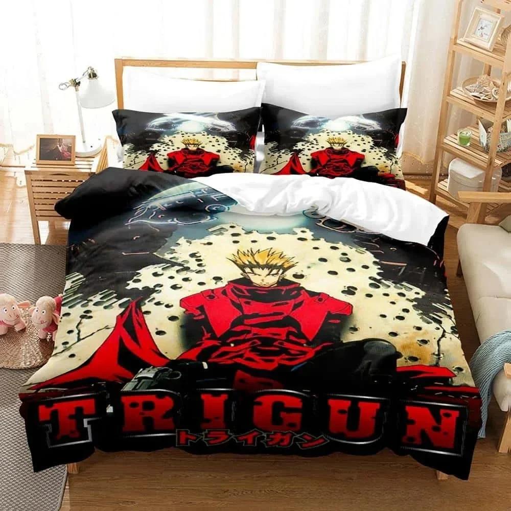 New Anime Game TRIGUN STAMPEDE Bedding Set Printed Bed Set With Pillowcase Duvet Cover Soft Single Double Queen Super King Size