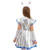 Mädchen Halloween Alien Cosplay Kostümset Weltraum Süße Kleid Armstulpen Haarreif Zubehör
