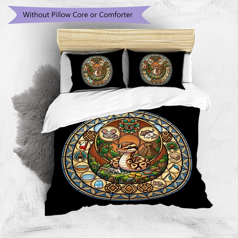Aztec Snake Mandala Pattern Bedding,Quilt Set Quilt Cover Pillowcase Home Birthday Gift (1*duvet Cover+2*pillowcase,without Core)