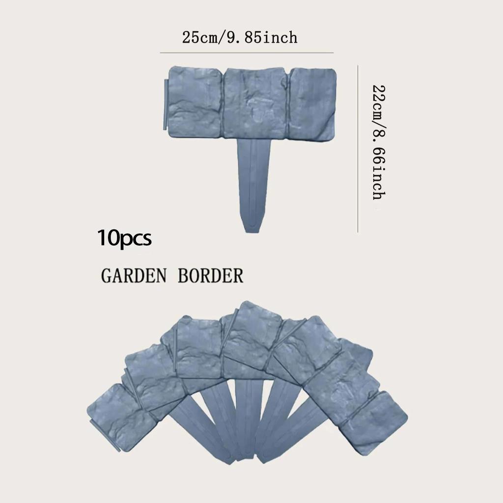 5/10pcs DIY garden landscape edge border, plastic imitation stone fence, can be spliced with garden small fence