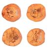 Chinese Solid Wood Cypress Carved Coaster - Cultural Craftsmanship