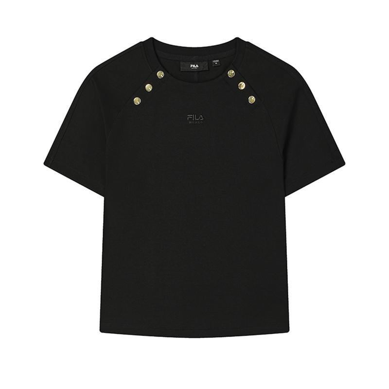 

New FILA MILANO Collection T Shirt Women s Jet Black BK F11W525112F-BK 170/88A/L
