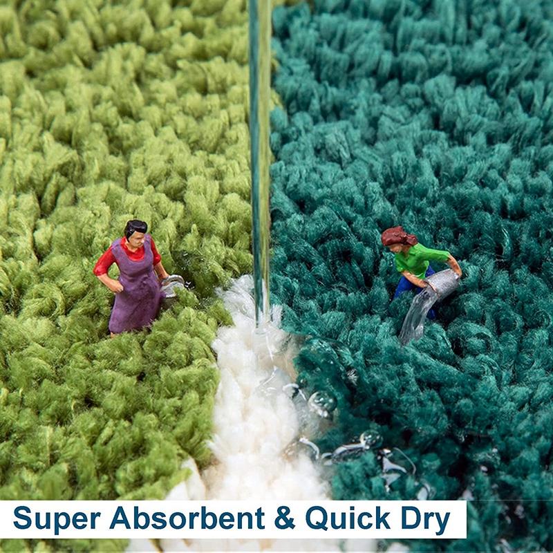 Inyahome Leaves Bathroom Rugs Non-Slip Soft Absorbent Microfiber Bath Mat Bathroom Rug Home Decoration Super Soft Carpets