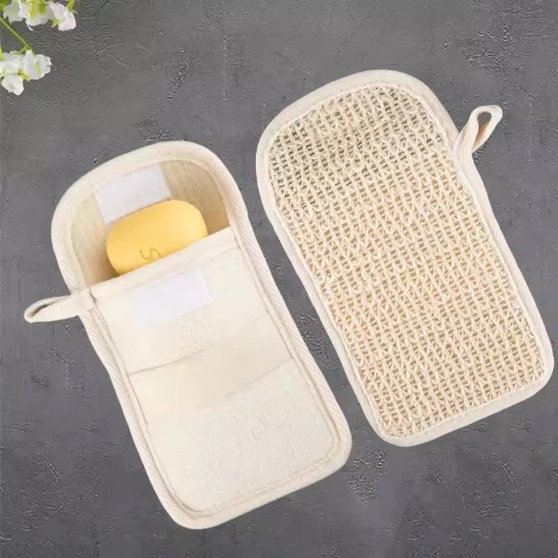 Portable Soap Bag Cotton Linen Flip Soap Bag Foam Net Soap Storage Bag For Repeated Use Soap Dish Holder Bathroom Accessories