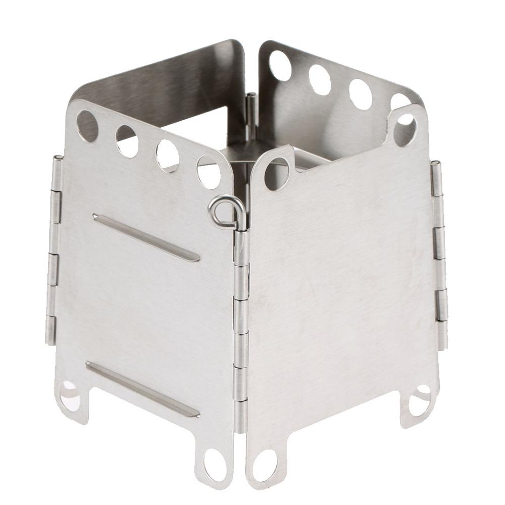 Portable Stainless Steel Lightweight Folding Wood Stove Stove Outdoor Camping Cooking Picnic Backpacking Stove