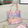 Floral Tote Bag With Textured Polyester For Daily School And Commute