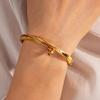 Elegant Stainless Steel Open Bangle: Simple Fashion Temperament Bracelet for Women