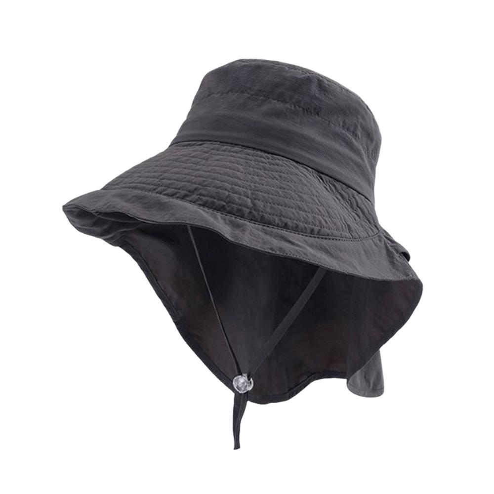 New Adjustable Women s Sun Hat Neck Protection UV Protection Summer Sun Cap Wide-brimmed Outdoor Travel Hiking Hat темно серый