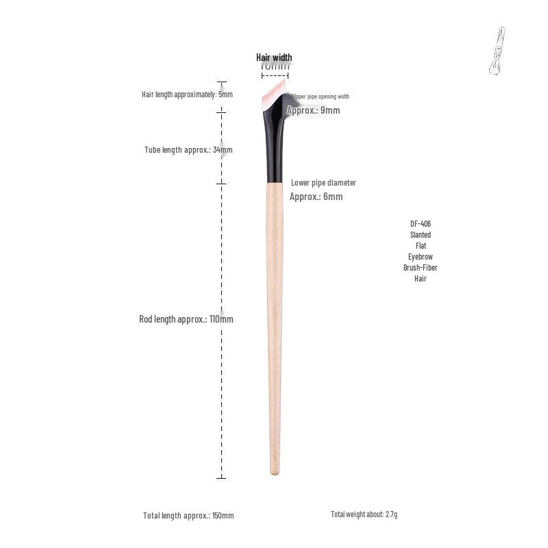 

Scythe Eyeliner & Eyeshadow Brush: Lower Eyelid Extension & Silkworm Highlight with Wooden Handle
