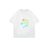 Übergroßes T-Shirt Schwarz Regenbogen Pferdeprint Freizeitkleidung für Damen Fashion Statement Streetwear-Stil Alltagsoutfit Sommer-Look Trendiges Grafik-Tee