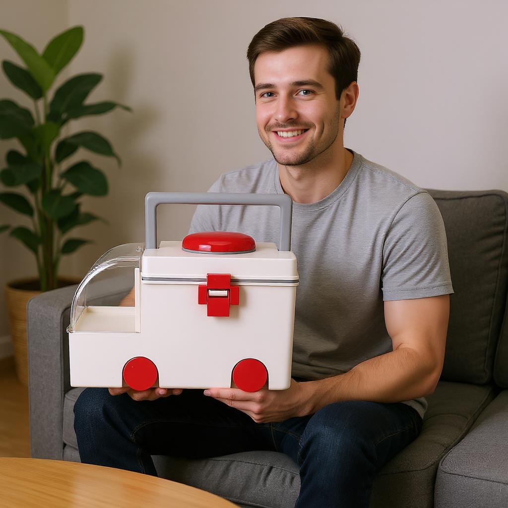 Car-Shaped Portable Storage Box Wear Resist Home Medicine Organizer Medicine Classification Storage Case for Room Decor
