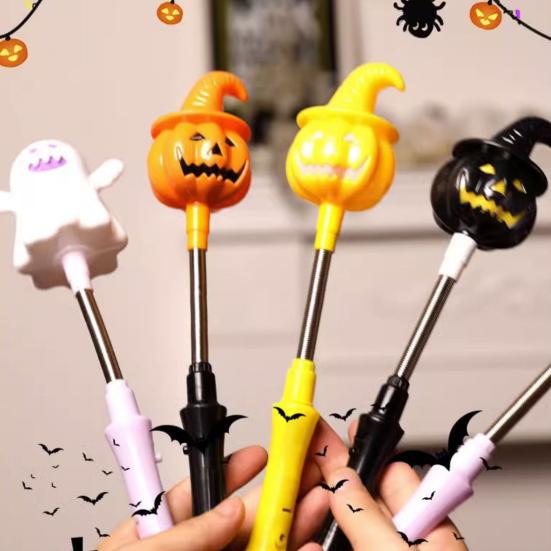 Halloween Pumpkin Glow Wand Flashing Toy Pumpkin Stick Ghost Flashing Wand Shake Toy Christmas Birthday Festive Atmosphere Enhancer