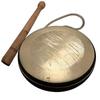 Traditional Brass Pooja Gong Bell/Ghadiyal with Wooden Stick | Puja Kasar/Ghanta/Ghanti with Lathi -15.24 CM |