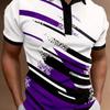 Fashion Men'S Polo Shirt 3D Geometric Stripe Pattern Summer Short Sleeve TShirts Casual Daily Lapel Tops Tees Striped T Shirt Man Clothing