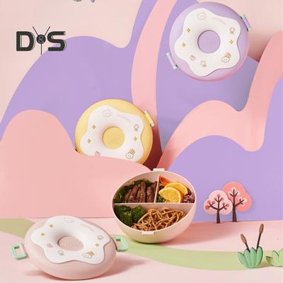 Simpatico cartone animato ciambella da 1000 ml, contenitore per Bento per microonde, con scomparti. Fornitura per studenti