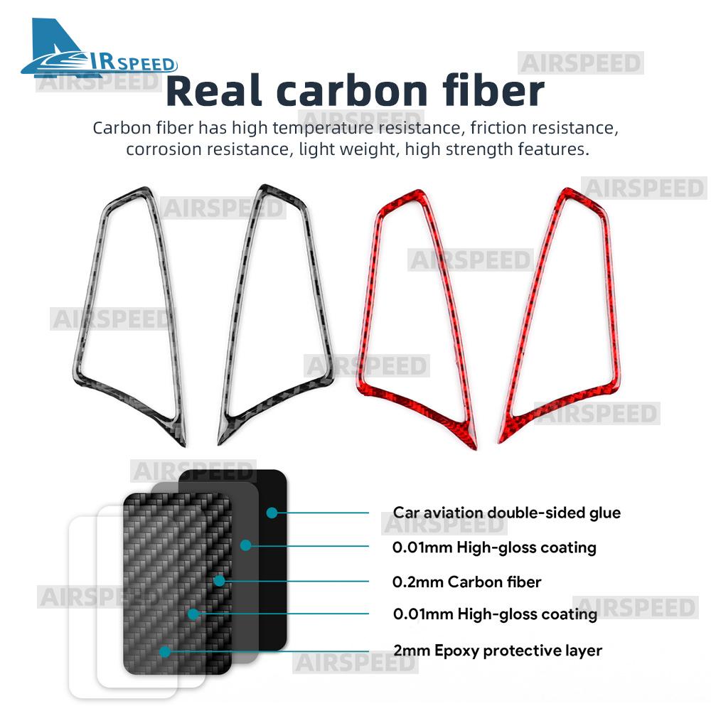Real Soft Carbon Fiber Trim Sticker For Mercedes Benz SLK R171 2004 2005 2006 2007 2008 2009 2010 Air vent On Sides of Dashboard