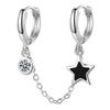 Cercei Double Ear Piercing Earrings, S925 Sterling Silver, 2.2cm, One-Piece Design, Minimalist Studs