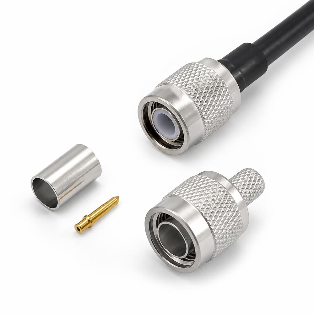 Metal TNC Crimp Connector Kit Threaded Coupling Coaxial Connector  Video Cable Assembly