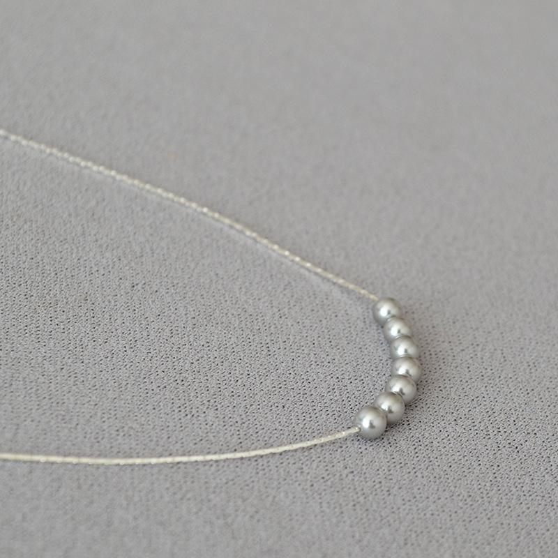 Japanese-Korean Mini High-Gloss Genuine Pearl Necklace: Gold-Plated Brass, Delicate Clavicle Chain for Women.