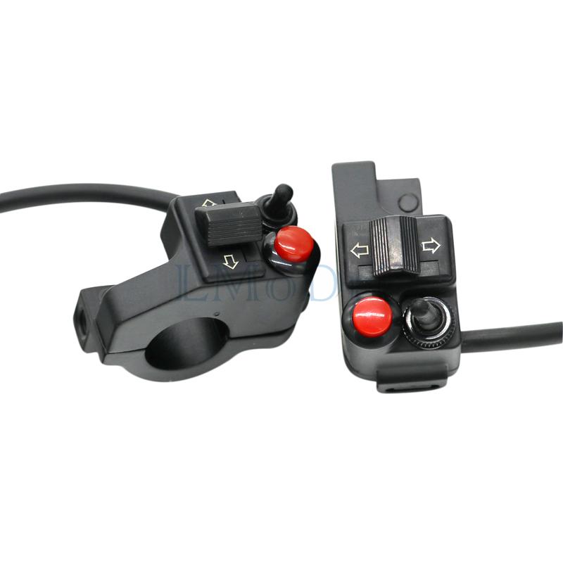 LMoDri Motorcycle Customizable  Modified Handlebar Multi-function Headlight Switches Start Steering Switch Horn Double