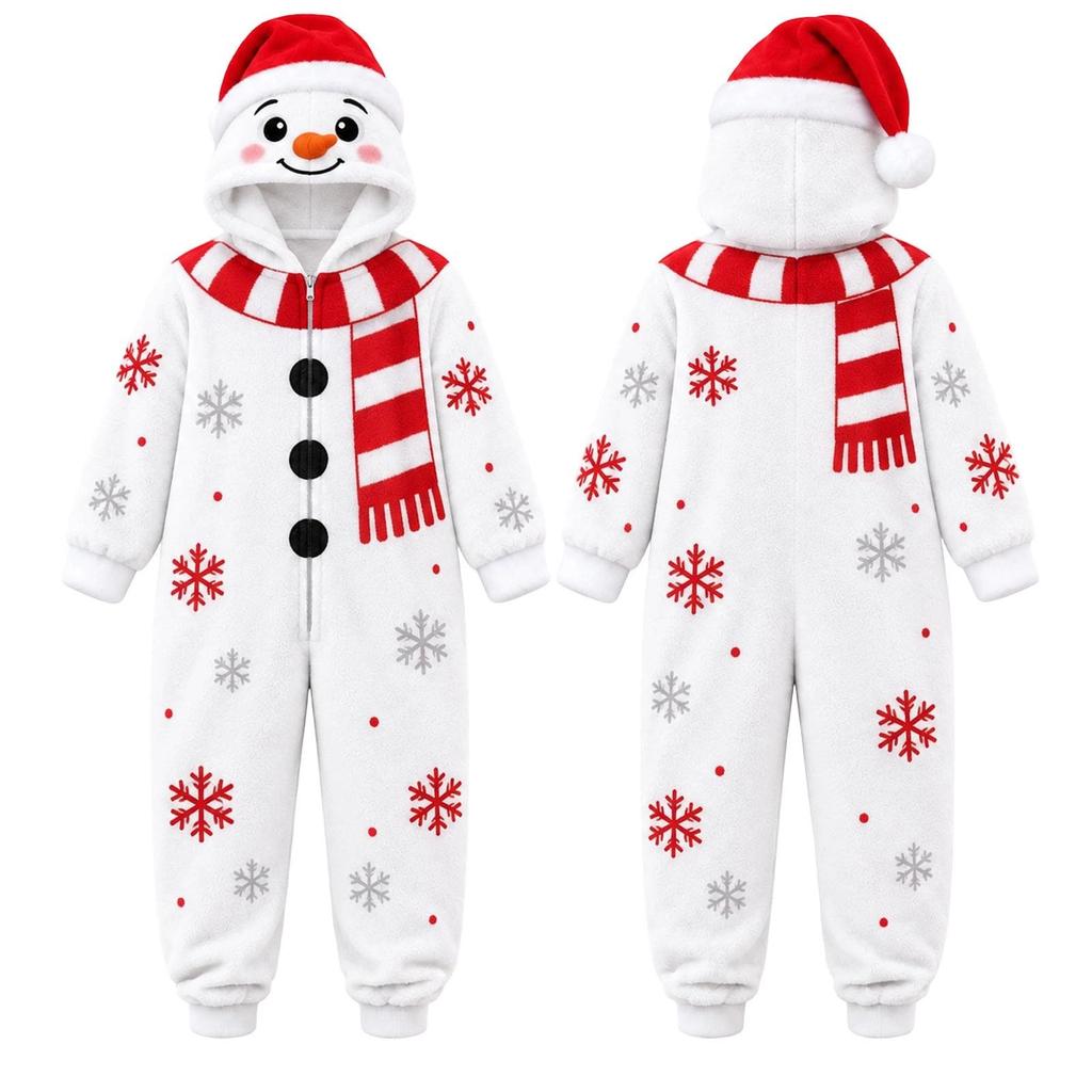 Christmas Matching Family Pajamas Mother and Son Long Sleeve One-Piece Sleepwear Set