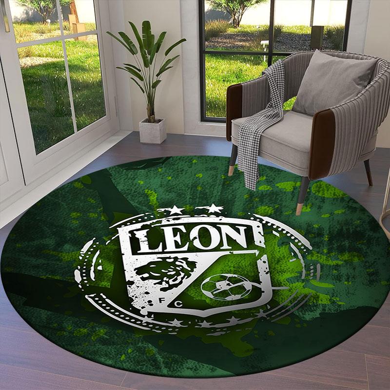 Club Leon Round Area Rug,Carpet Rug for Living Room Bedroom Sofa Playroom Decor,Non-slip Floor Mat