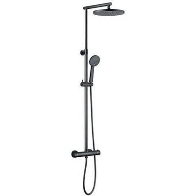 Thermostatic Shower Column - EDOUARD ROUSSEAU - Graphite - Orientable Shower Head Ø 250 Mm - Grey