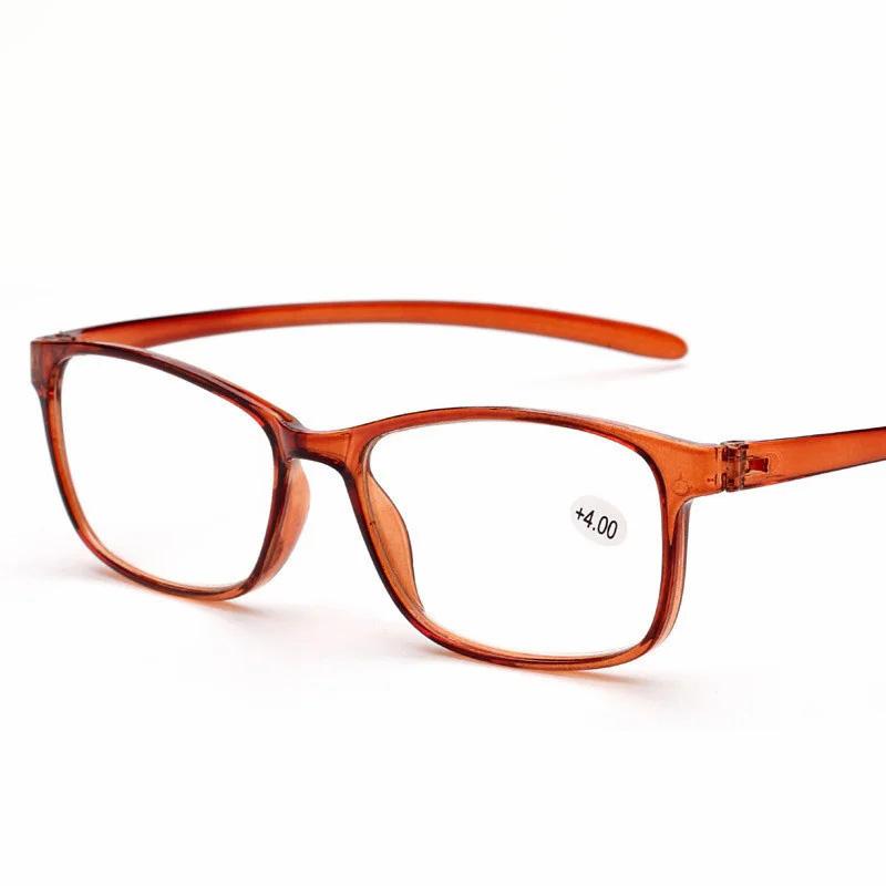 TR90 Tltra-light Flexible Reading Glasses Square Frame Men And Women Presbyopic Hyperopia Glasses Diopters +10 15 2 25 40