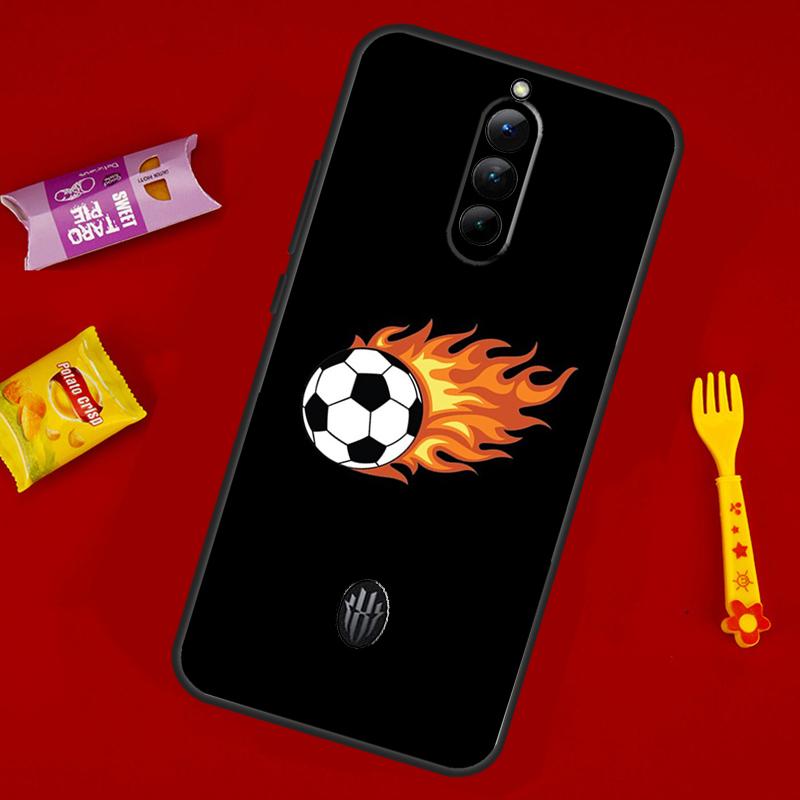 

Fire Football Soccer Ball Case For ZTE Nubia Red Magic 8S 9S 10S 8 9 10 11 Pro Plus 6 7 6S 7S Pro 6R 5G 10 Air Cover Red Magic 10 Air