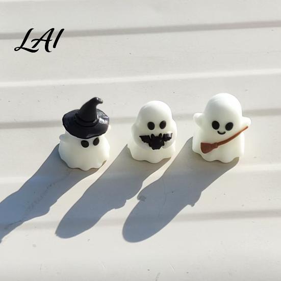 Mini Ghost Figurines for Crafts Halloween Luminous Figurines Glow in The Dark Cute PVC Statues Miniature Statue Micro Landscape Tiered Tray