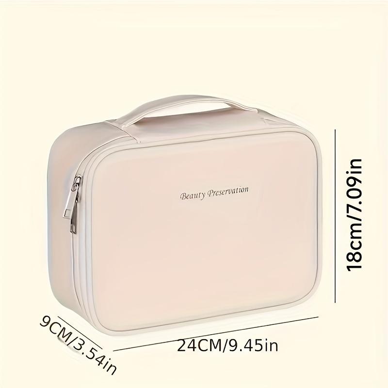 Multi-layer Large-capacity Removable Cosmetic Bag, Imitation Synthetic Synthetic Leather Travel Cosmetic Storage Box, with Brush Storage