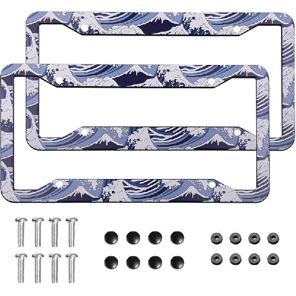 Mounta License Plate Frame 2 Pack Universal US Car Plate Holder Cover Accessories Decor With Screw For Women Man 12.3 X 6.3 Inch